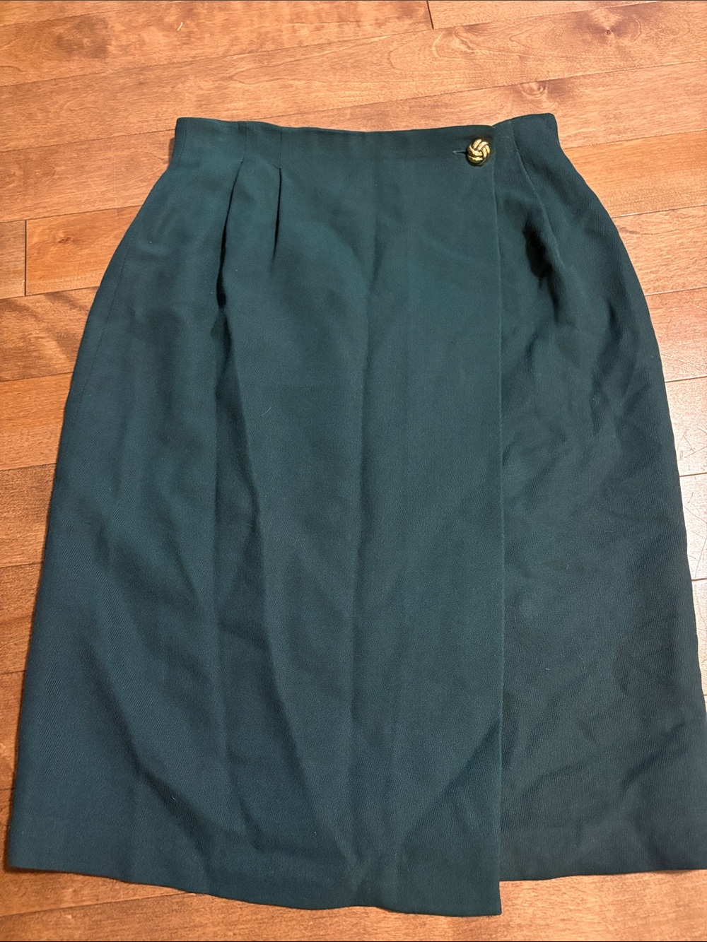 Classic Dark Green Wrap-Front Women's Skirt note last photo